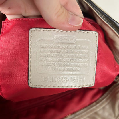 Coach Beige Monogram Zoe Shoulder Bag M0868-12674