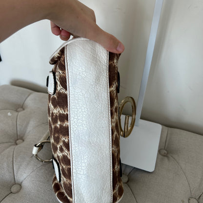 Y2K Guess Cheetah Print Mini Handbag Brown White Trim