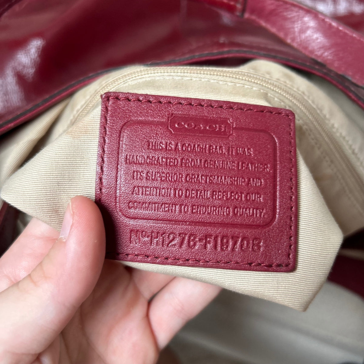 Coach Red Patent Leather 3 Compartment Shoulder Bag H1276-F19708