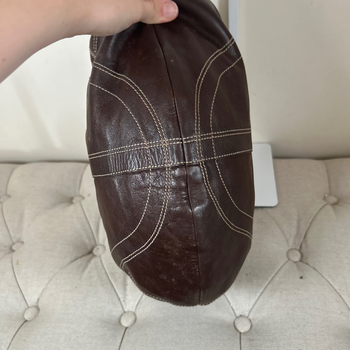 HiCoach Large Brown Leather Hobo Bag H0669-10032