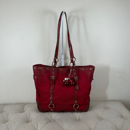 Coach Red Monogram East-West Shoulder Tote Bag H0851-F12345