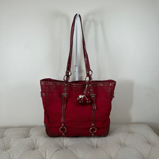 Coach Red Monogram East-West Shoulder Tote Bag H0851-F12345