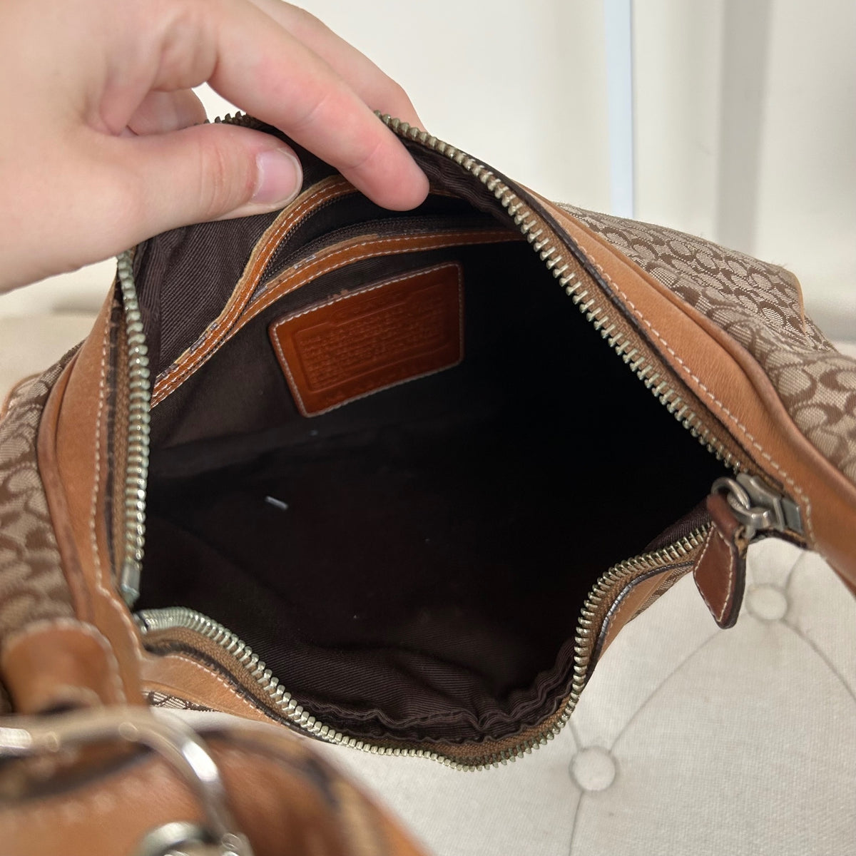 Coach Brown Signature Monogram Ergo Shoulder Bag K2K-6343
