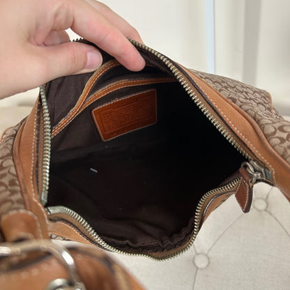 Coach Brown Signature Monogram Ergo Shoulder Bag K2K-6343