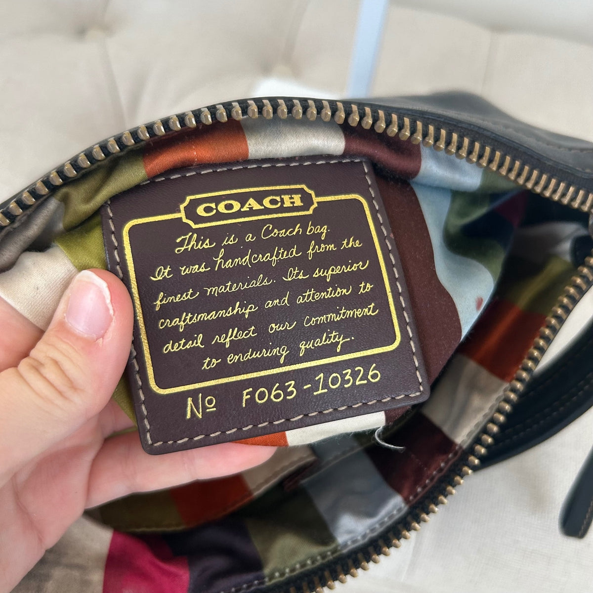 Coach Legacy Black Shoulder Bag Gold Turnlock F063-10326