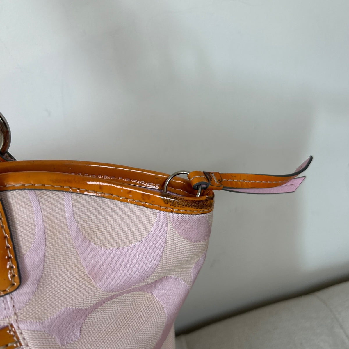 Coach Pink Monogram Turnlock Tote Shoulder Bag B1067-F14659