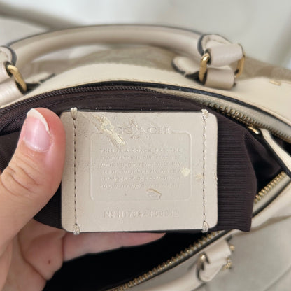 Coach Rowan Beige Mini Shoulder Bag Handbag Purse Gold Hardware H1780-F58312