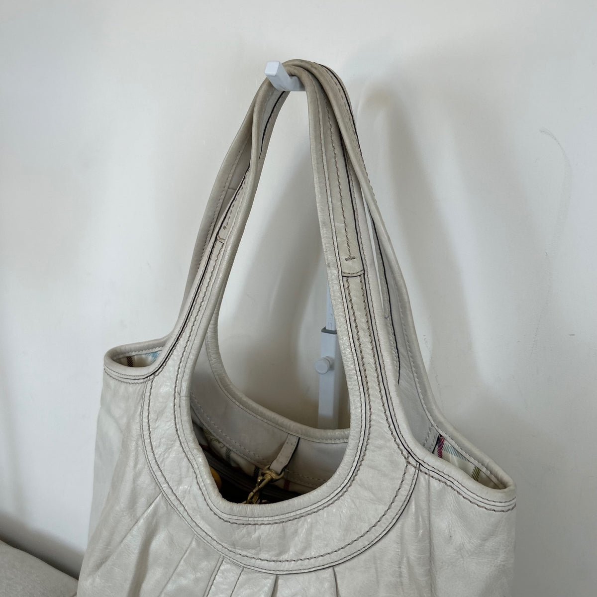 Coach White Leather Ergo Shoulder Bag B0873-12240