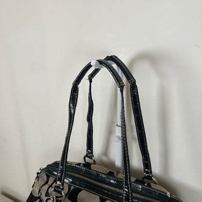 Coach Black Signature Monogram Stripe Tote Shoulder Bag G1220-F19563