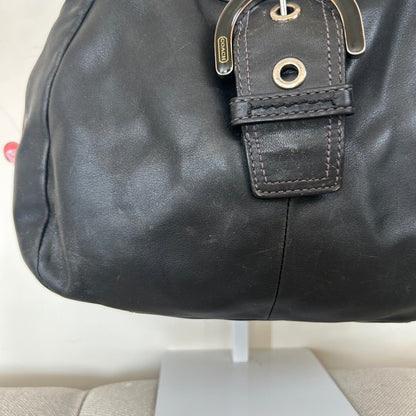 Coach Black Leather Hobo Buckle Front Shoulder Bag D1125-F17219