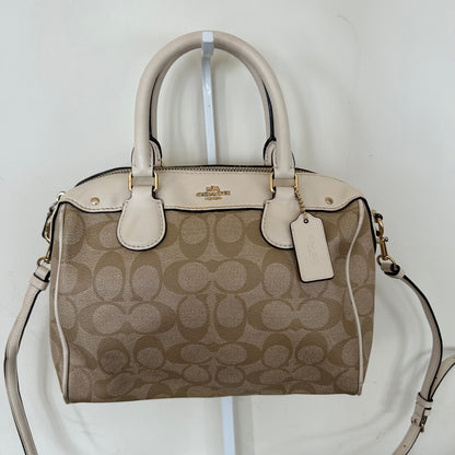 Coach Rowan Beige Mini Shoulder Bag Handbag Purse Gold Hardware H1780-F58312