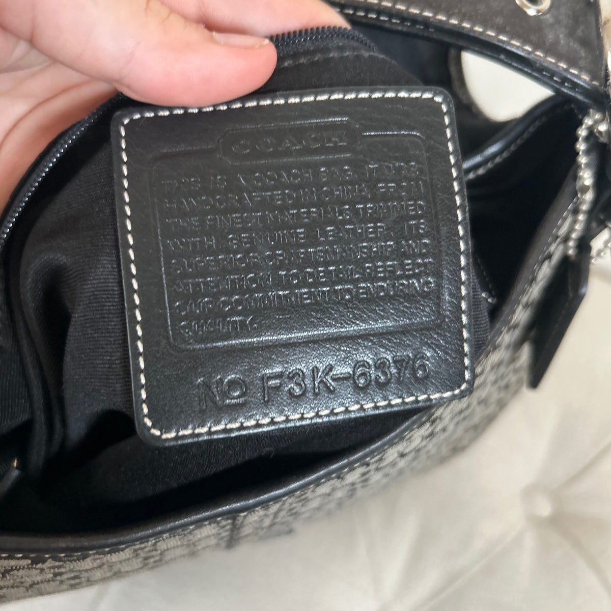 Coach Soho Black Signature Monogram Convertible Shoulder Bag F3K-6376