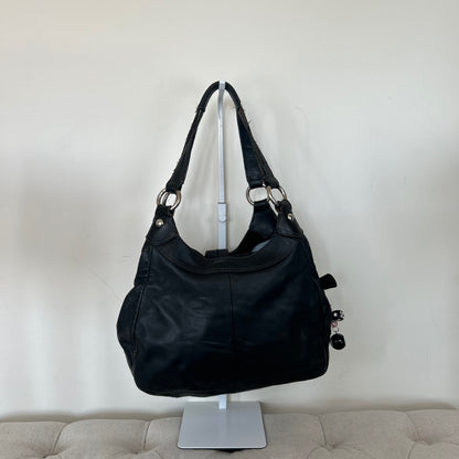 Coach Black Leather Hobo Buckle Front Shoulder Bag D1125-F17219