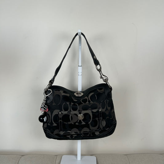 Coach Black and Grey Optic Monogram Mini Shoulder Bag D06J-10141