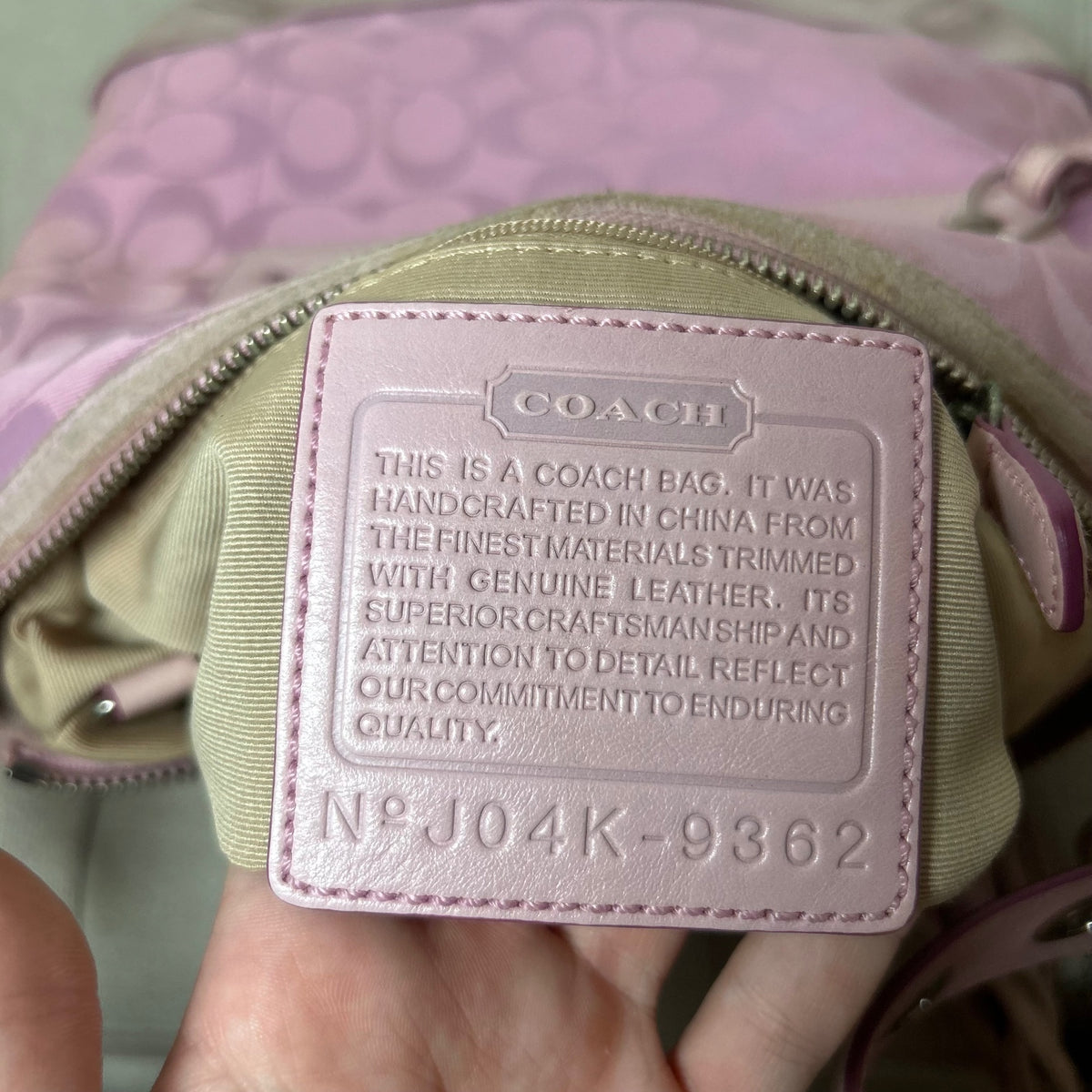 Coach Pink Signature Monogram Convertible Shoulder Bag J04K-9362