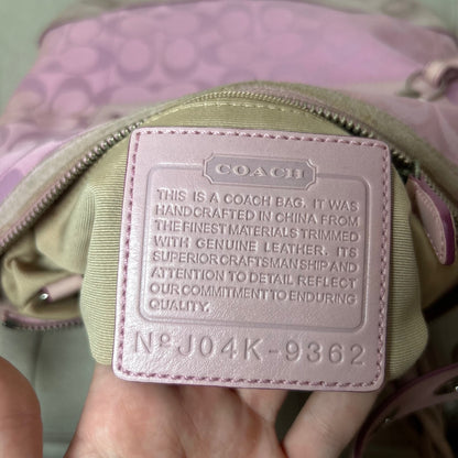 Coach Pink Signature Monogram Convertible Shoulder Bag J04K-9362