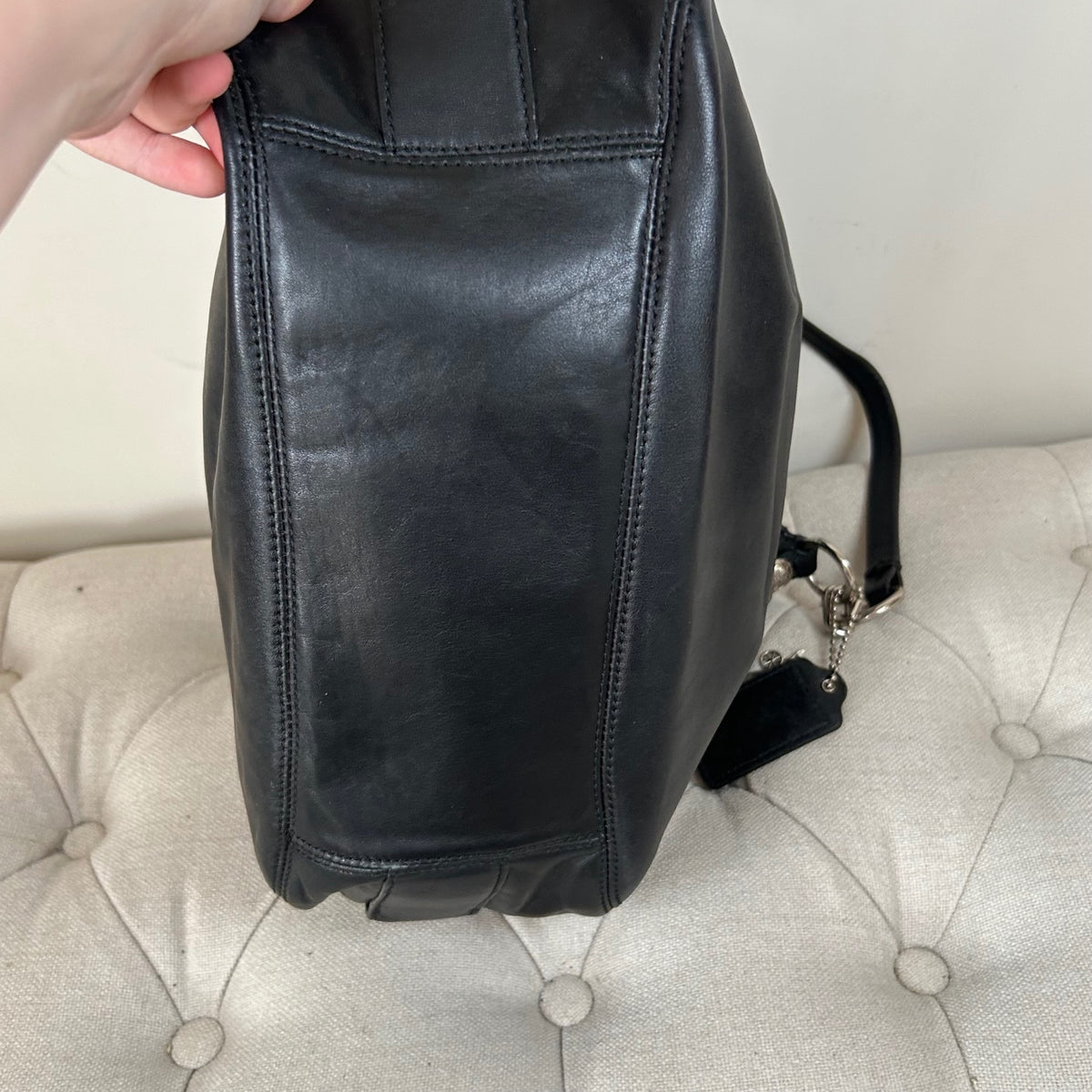 Coach Maggie Black Leather 3 Compartment Shoulder Bag J01073-15742