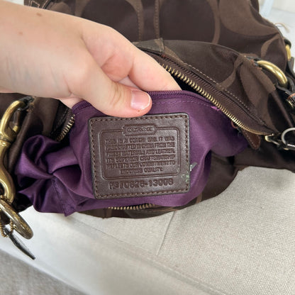 Coach Brown Carly Medium Monogram Shoulder Bag F0825-13008