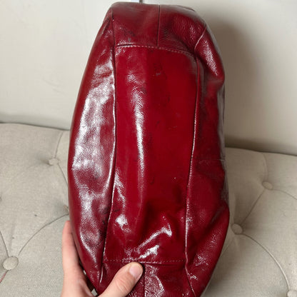 Coach Soho Red Patent Leather Hobo 3 Compartment Shoulder Bag