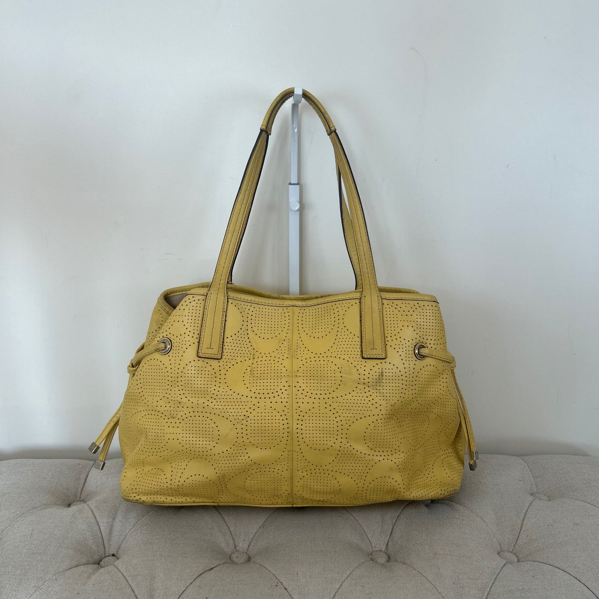 Coach Yellow Monogram Leather 3 Compartment Shoulder Bag A1382-F21938