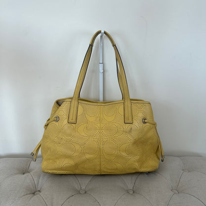 Coach Yellow Monogram Leather 3 Compartment Shoulder Bag A1382-F21938