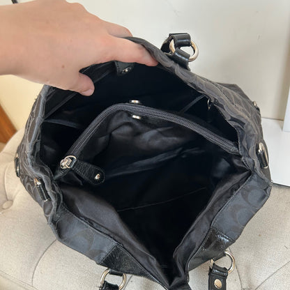 Coach Ashley Black Monogram 3 Compartment Shoulder Bag D1259-F15510