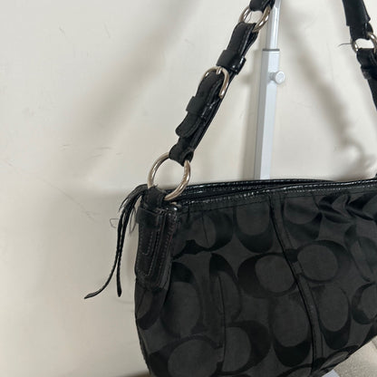 Coach Black Canvas Half Moon Hobo Shoulder Bag J0820-13351