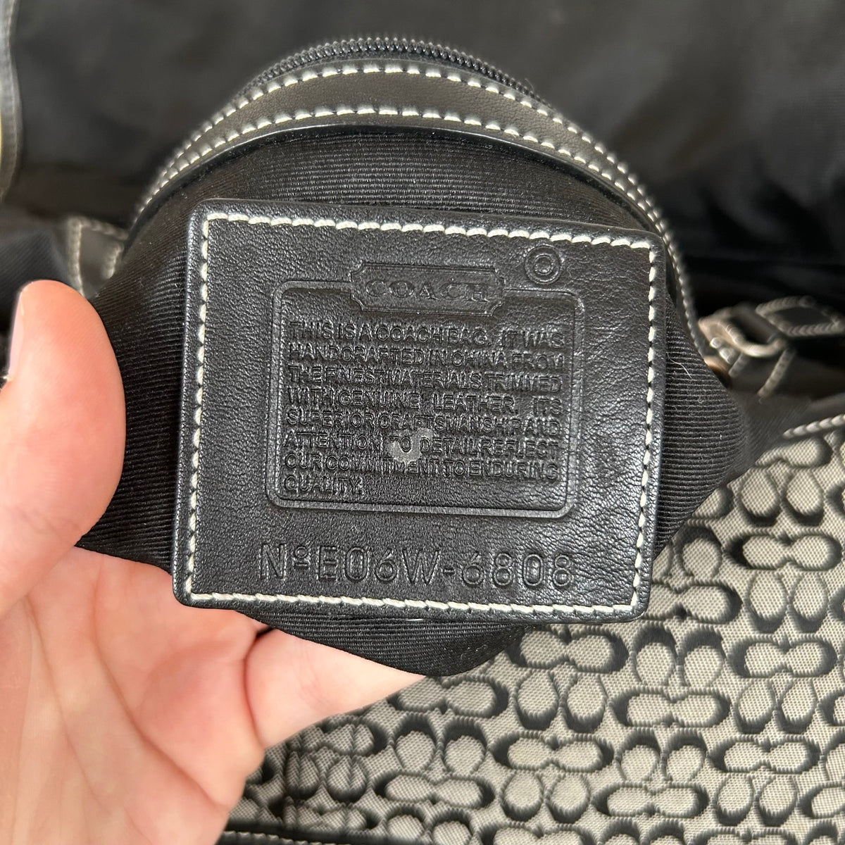 Coach Soho Large Black Signature Monogram Shoulder Bag E06W-6808