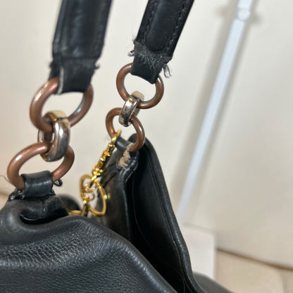 Coach Maggie Black Leather 3 Compartment Shoulder Bag