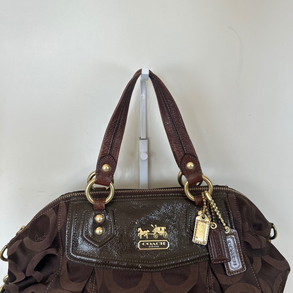 Coach Brown Monogram Ashley Shoulder Bag H0968-14335