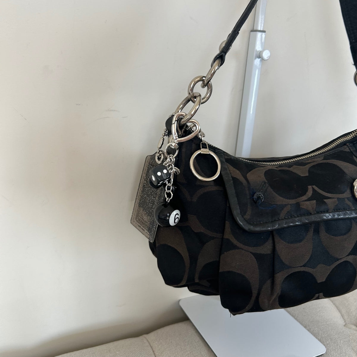 Coach Black Signature Monogram Mini Shoulder Bag Handbag Purse Y2K K0949-13833