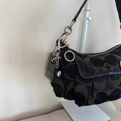 Coach Black Signature Monogram Mini Shoulder Bag Handbag Purse Y2K K0949-13833