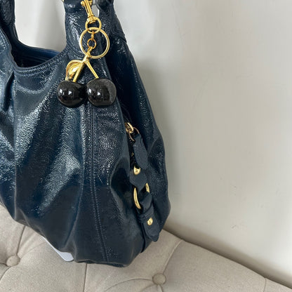 Coach Blue Patent 3 Compartment Shoulder Bag C0982-13900