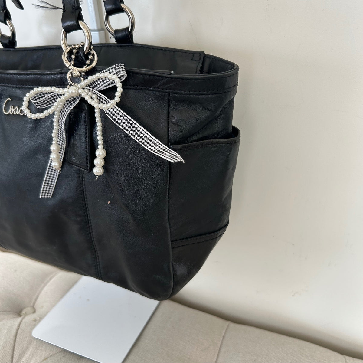 Coach Black Leather East/West Shoulder Tote Bag F1173-F17721