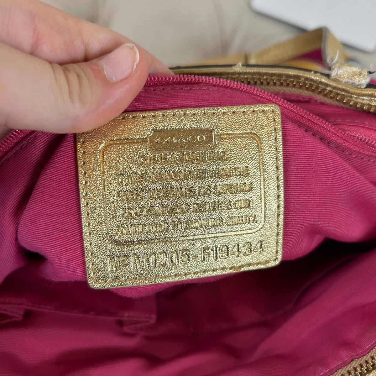 Coach Poppy Pink Graffiti Signature Tote Shoulder Bag M1205-F19434