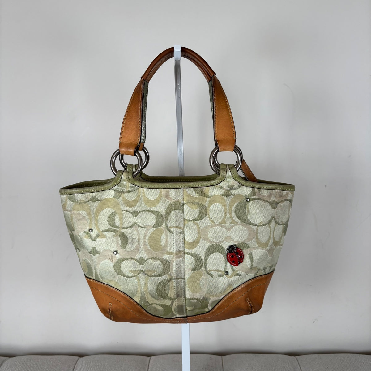 Coach Green Optic Ladybug Handle Top Soho Shoulder Bag M04Q-5621