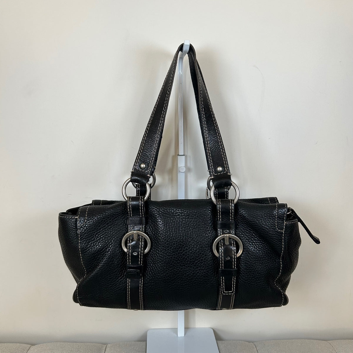 Coach Black Chelsea Pebbled Leather Shoulder Bag D0773-F10887
