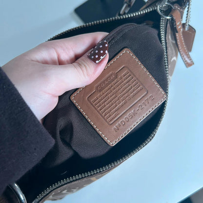 Coach Gold & Brown Chelsea Leather and Suede Shoulder Bag D05K-2172