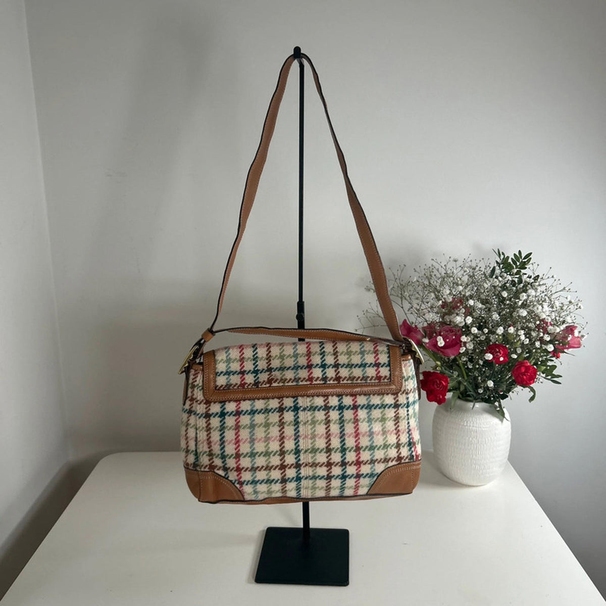 Coach 2009 Large Plaid Wool Crossbody Bag E0971-F13984