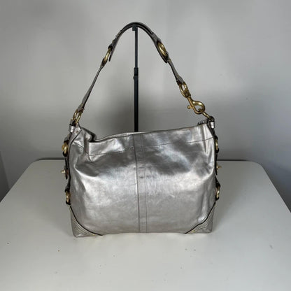 Coach Carly Silver Holographic Shoulder Bag Gold Hardware M0749-11872