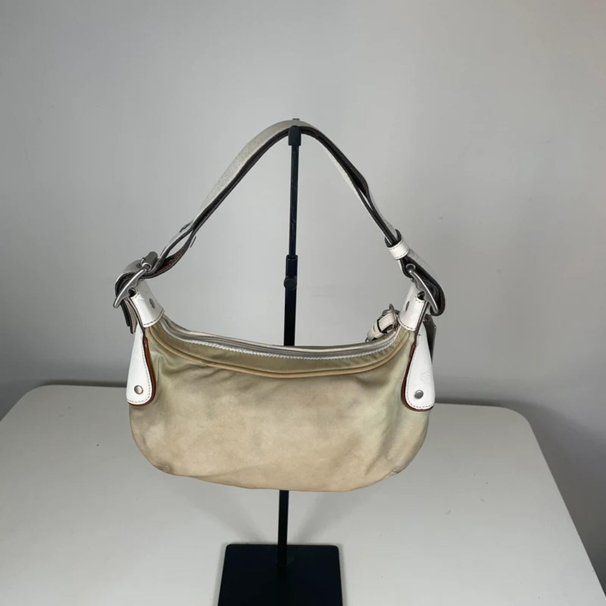 Coach Green Nylon Leather Hobo Shoulder Bag J3K-6671