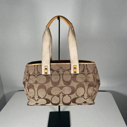 Coach Daisy Carryall Tote Bag Beige Yellow Shoulder Bag E1193-F14878