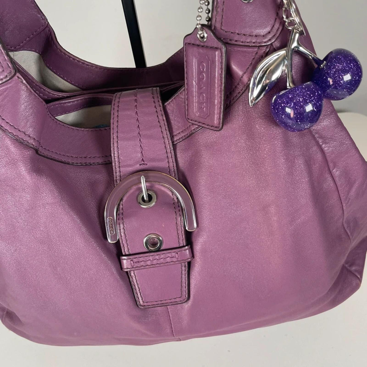 Coach Soho Lynne Purple Leather Hobo Shoulder Bag E1120-F17092