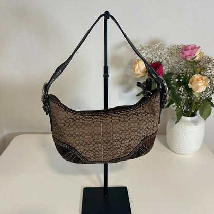 Coach Brown Soho Hobo Signature Logo Handbag G052-2154