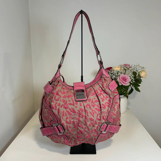 Rare Vintage 2000s Guess Pink Cheetah Print Handbag