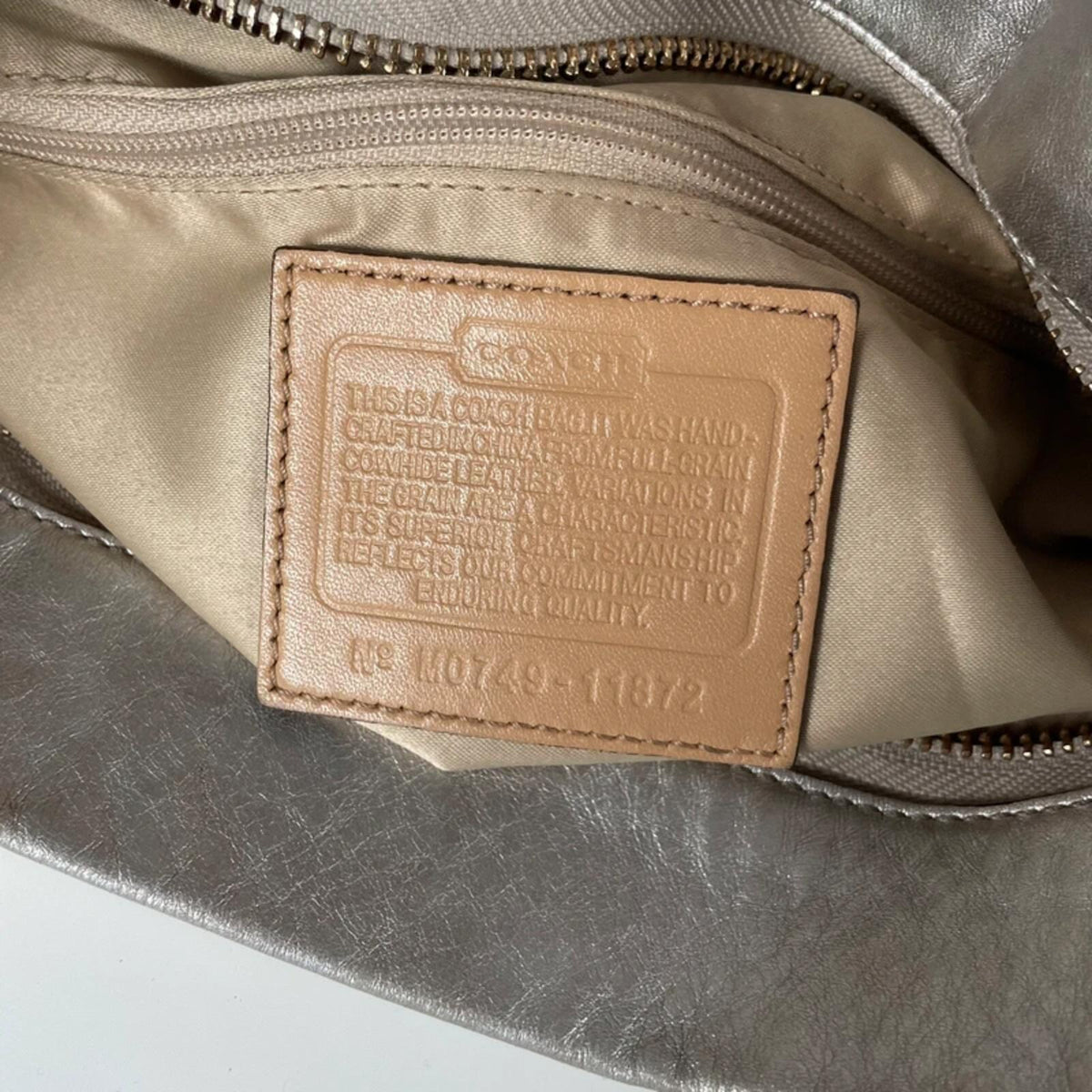 Coach Carly Silver Holographic Shoulder Bag Gold Hardware M0749-11872