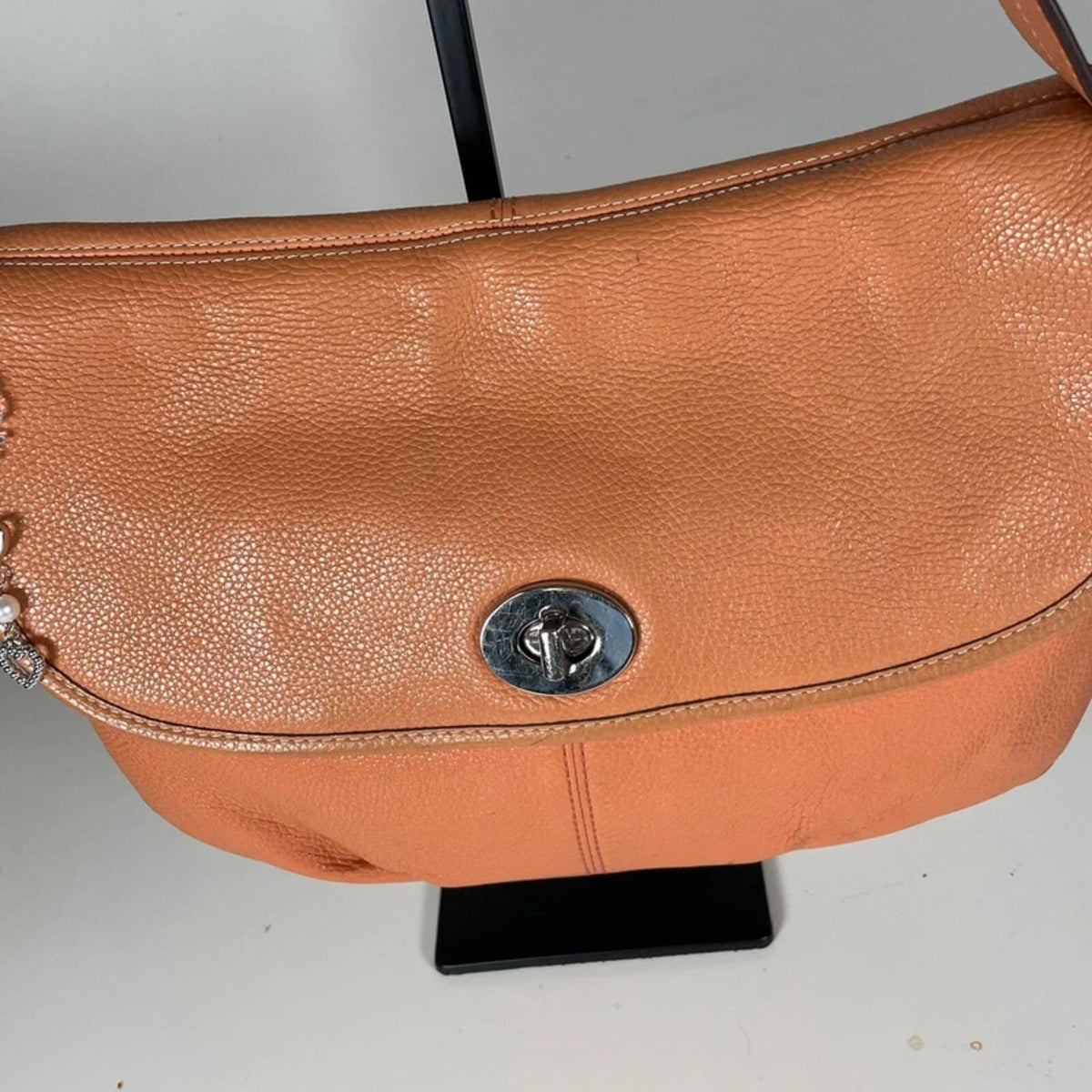 Coach Legacy Orange Flap Shoulder Bag Silver Hardware Vintage Y2K C1069-F15170