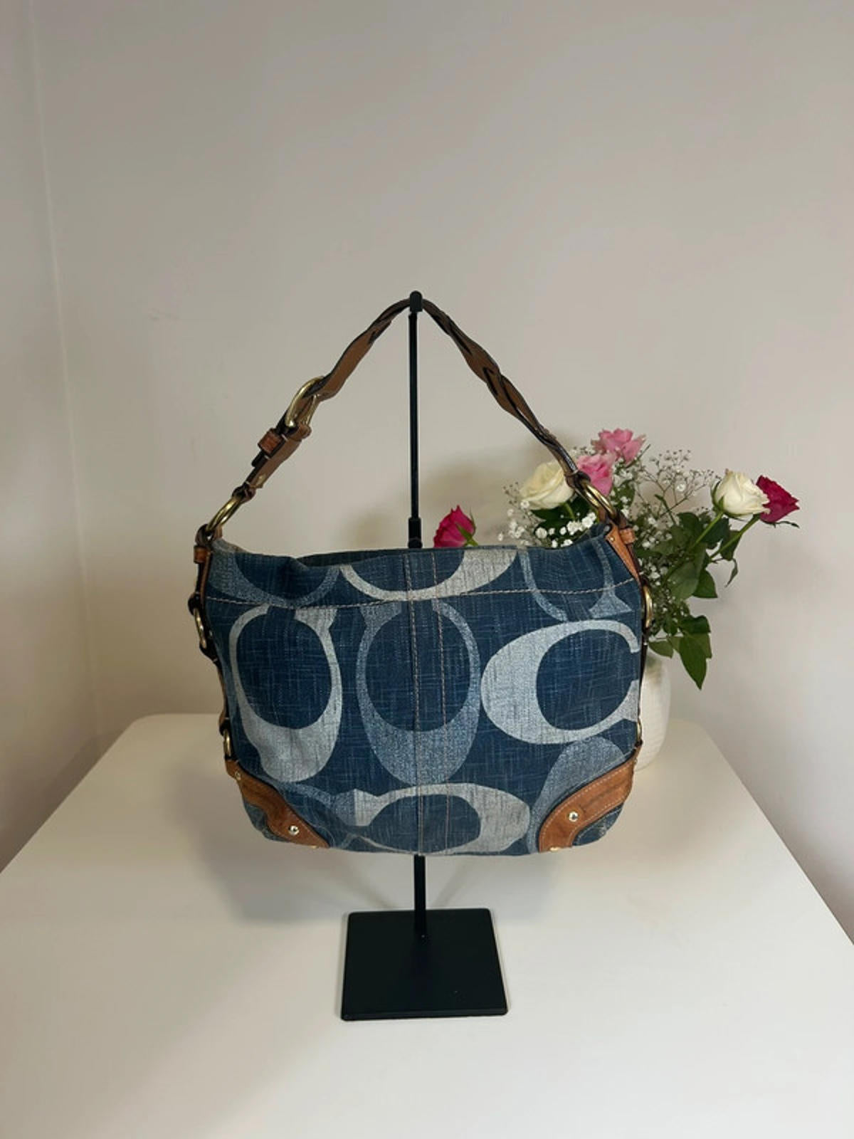 Coach Carly Signature Denim Hobo Bag A0826-12197