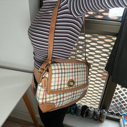 Coach 2009 Large Plaid Wool Crossbody Bag E0971-F13984