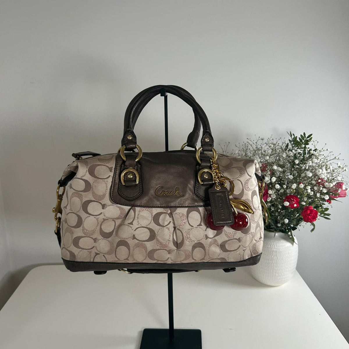 Coach Ashley Monogram Convertible Handbag Gold Hardware E1220-F20267